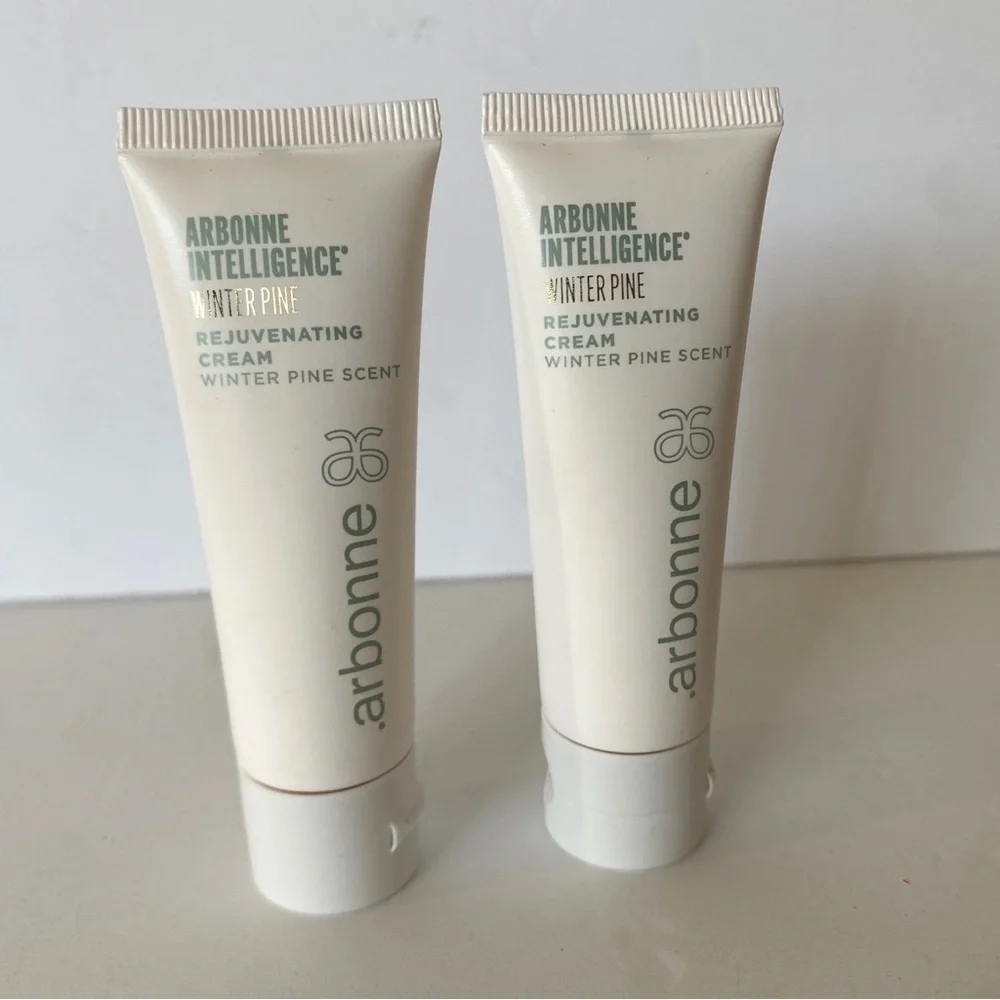 (2) Arbonne Intelligence Rejuvenating Cream Face Body Winter Pine 1oz each New